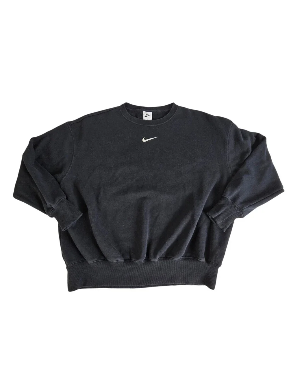 Nike Center Swoosh Crewneck Sweatshirt Black Mens Fits M Fleece Pullover